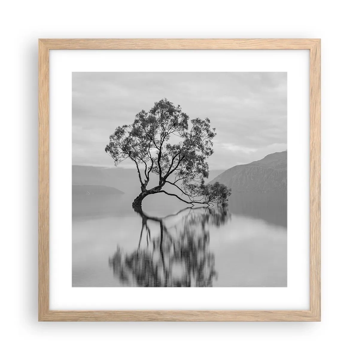 Póster en marco roble claro - Existe tal lugar en el mundo - 40x40 cm