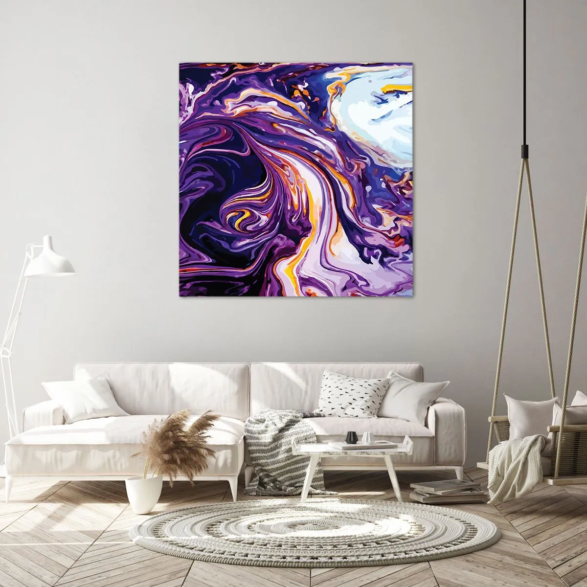 Cuadro sobre lienzo - Impresión de Imagen - Una curva en el violeta - 70x70 cm