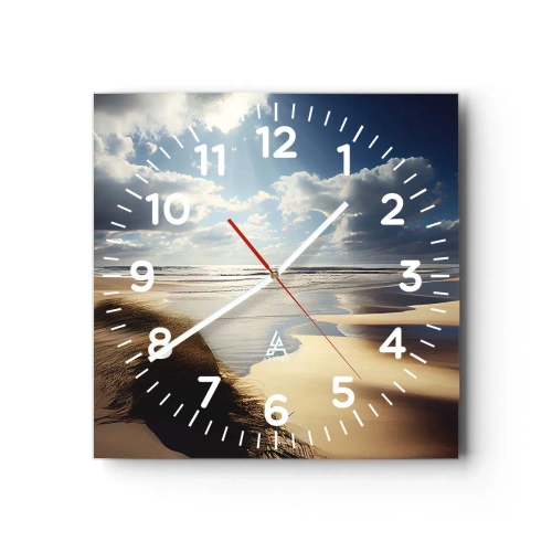Reloj de pared - Reloj de vidrio - Playa, playa salvaje - 30x30 cm