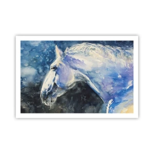 Póster - Retrato en un resplandor azul - 91x61 cm