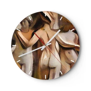 Reloj de pared - Reloj de vidrio - Las tres Gracias 2.0 - 40x40 cm