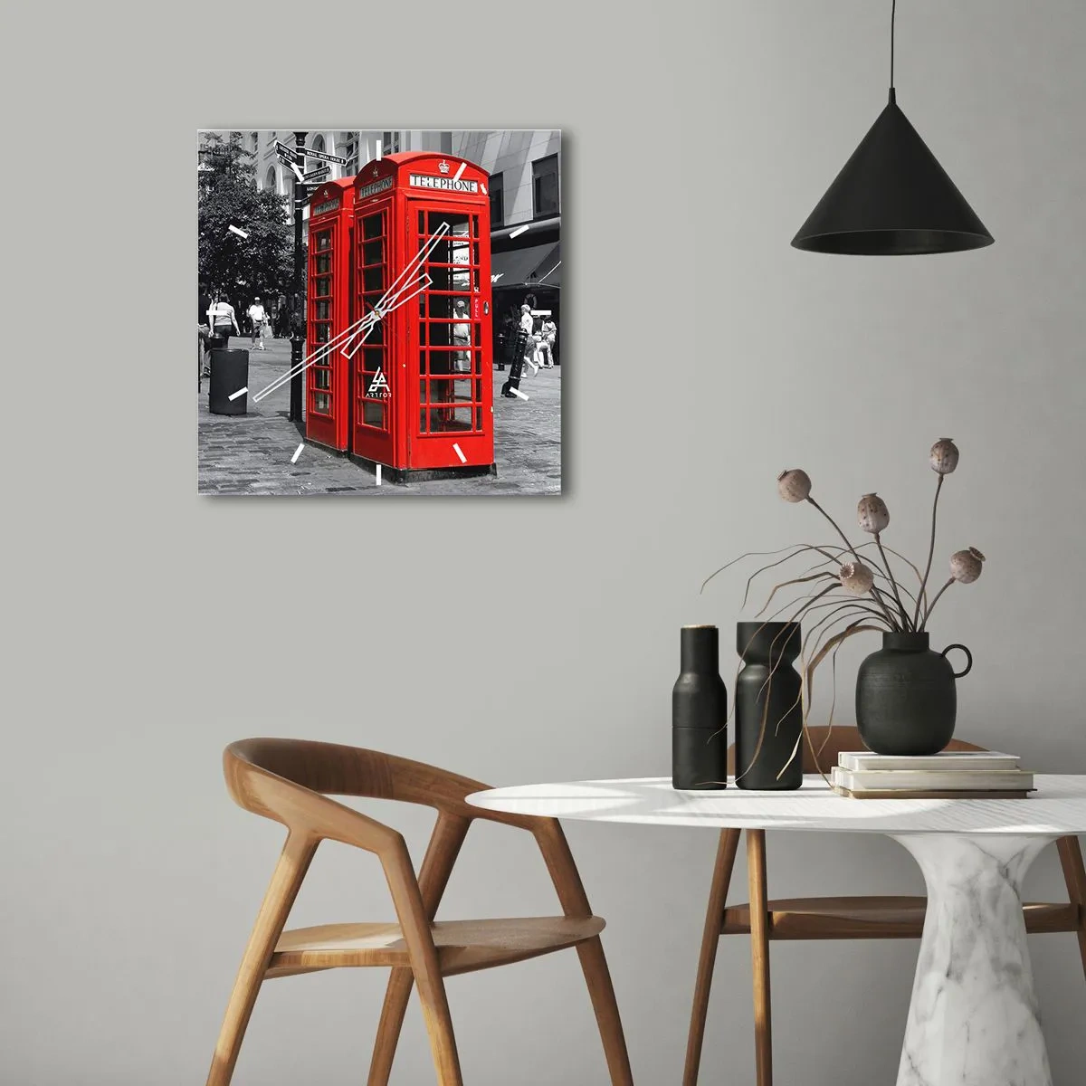 Reloj de pared - Reloj de vidrio - , - 30x30 cm