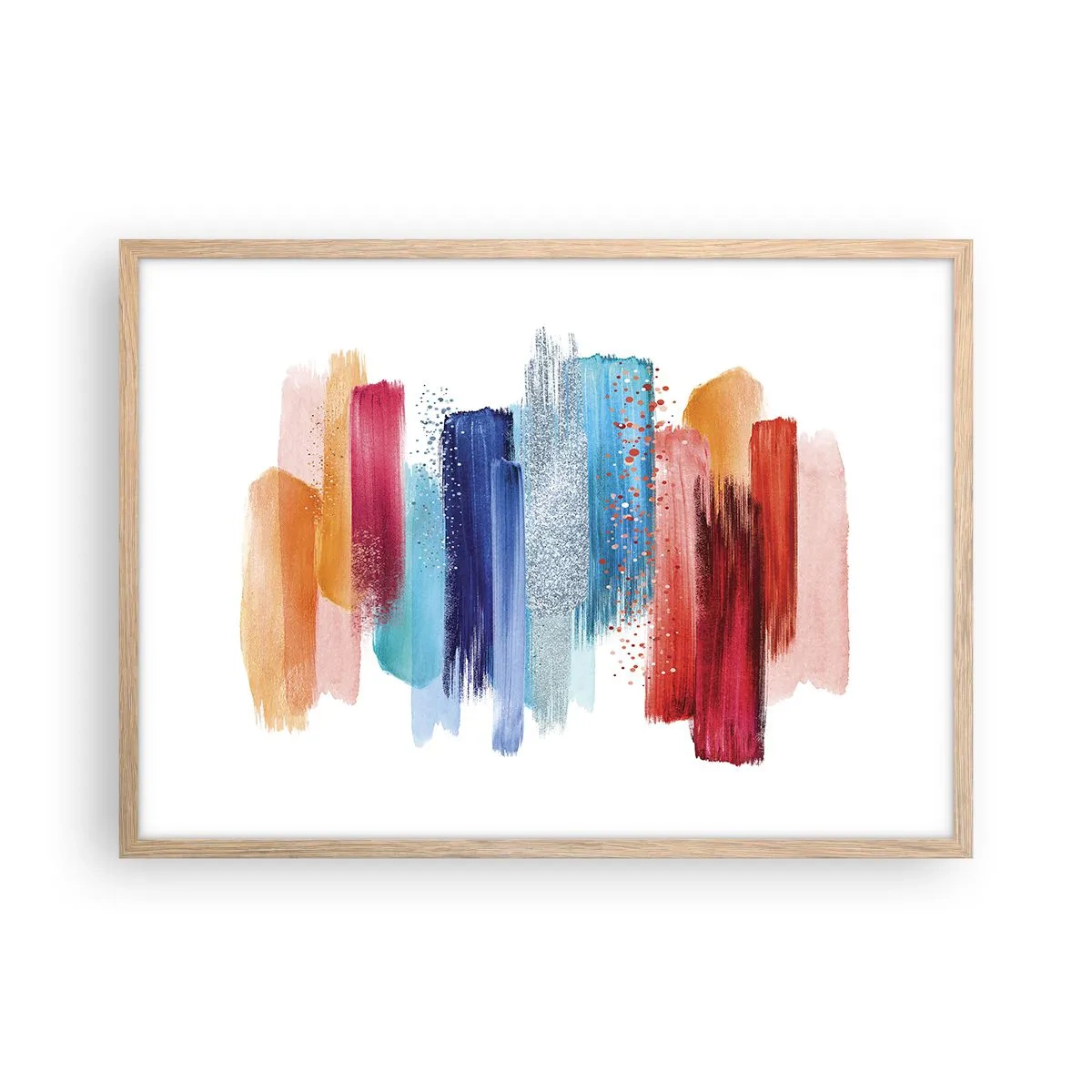 Póster en marco roble claro - Arriba y abajo - 70x50 cm