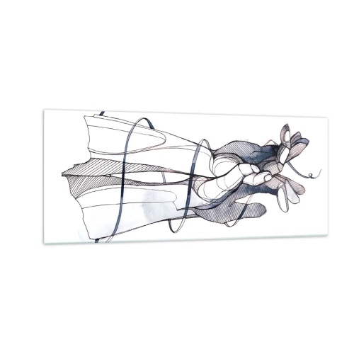 Cuadro sobre vidrio - Impresiones sobre Vidrio - Un estudio sobre el contacto - 100x40 cm