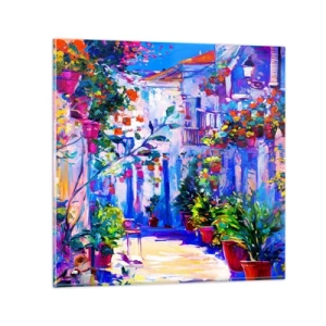 Cuadro sobre vidrio - Impresiones sobre Vidrio - Impresión - una calle italiana - 70x70 cm