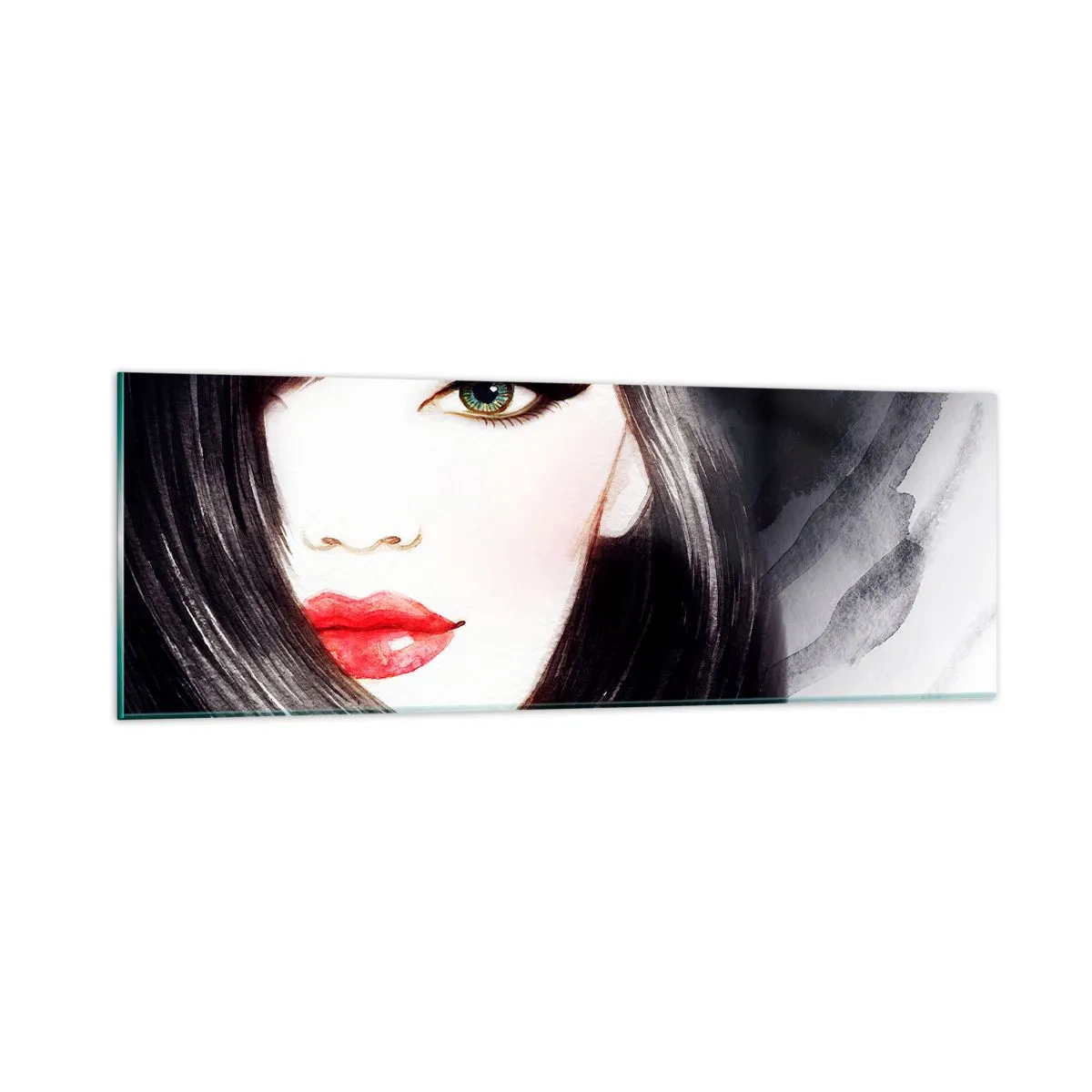 Cuadro sobre vidrio - Impresiones sobre Vidrio - Mirada de zafiro - 90x30 cm