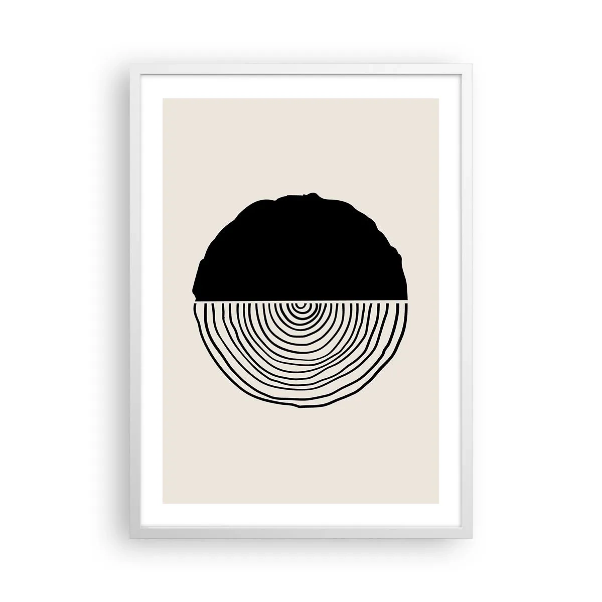 Póster en marco blanco - Mitad y mitad - 50x70 cm