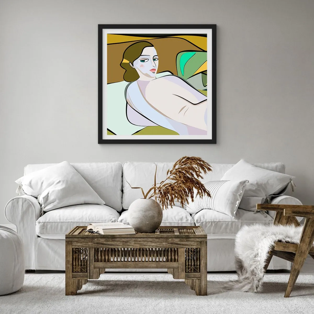 Póster en marco negro - Retrato íntimo - 50x50 cm