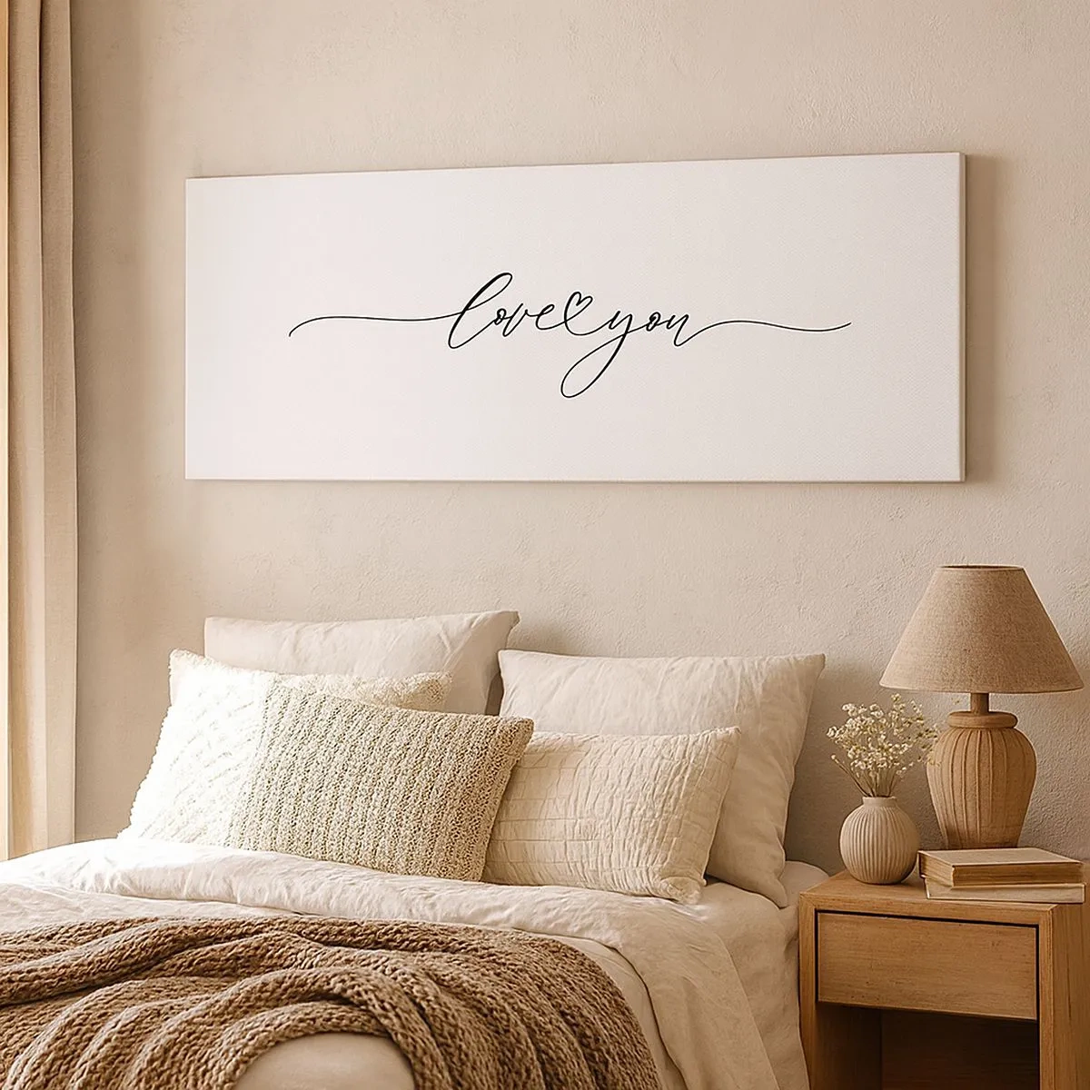 Cuadro sobre lienzo - Impresión de Imagen - Negro sobre blanco - 100x40 cm