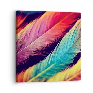 Cuadro sobre lienzo - Impresión de Imagen - Arco iris plumoso - 30x30 cm