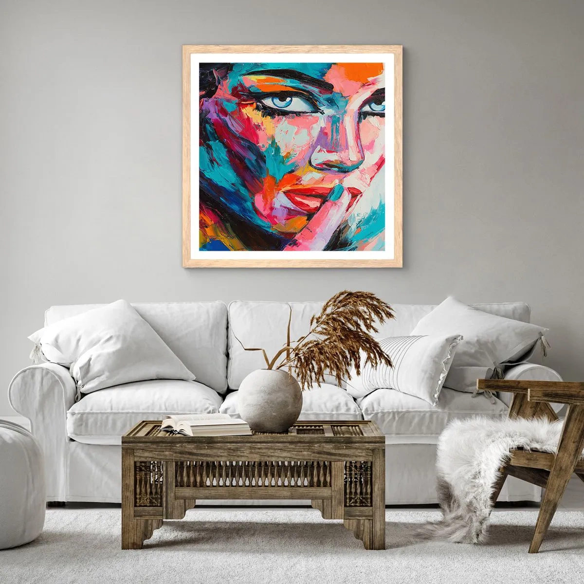 Póster en marco roble claro - Nuestro primer secreto - 50x50 cm