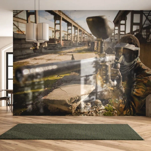 Fotomural Premium Canvas - Y puedes ser un héroe - paintball, Deporte, Militar - 400x280 cm
