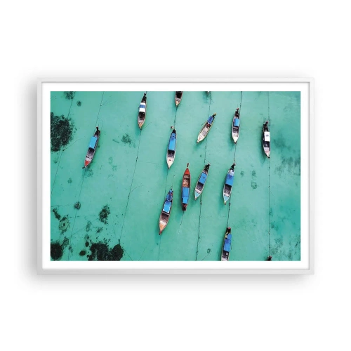 Póster en marco blanco - En alegre espera - 100x70 cm