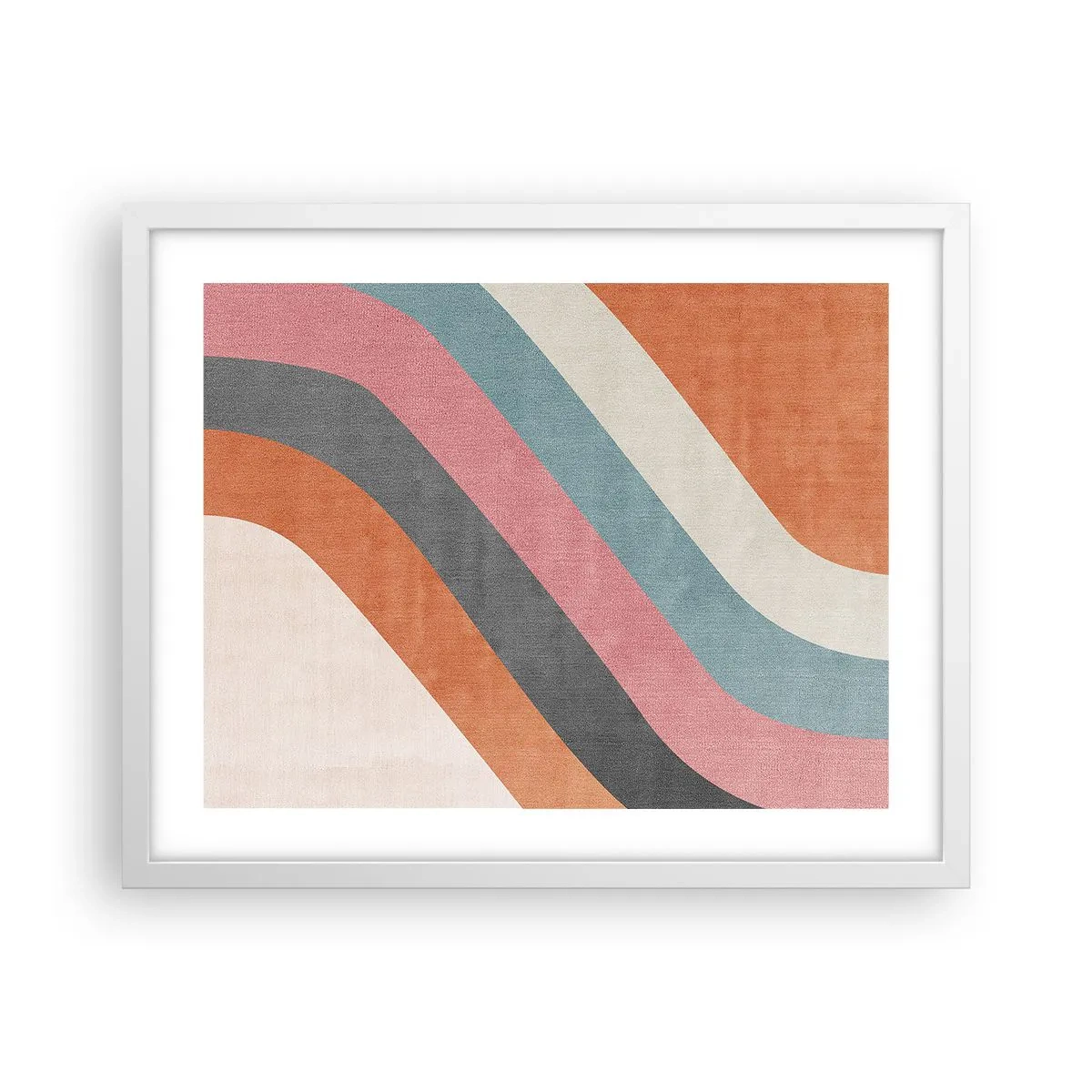 Póster en marco blanco - Composición diagonal - movimiento - 50x40 cm