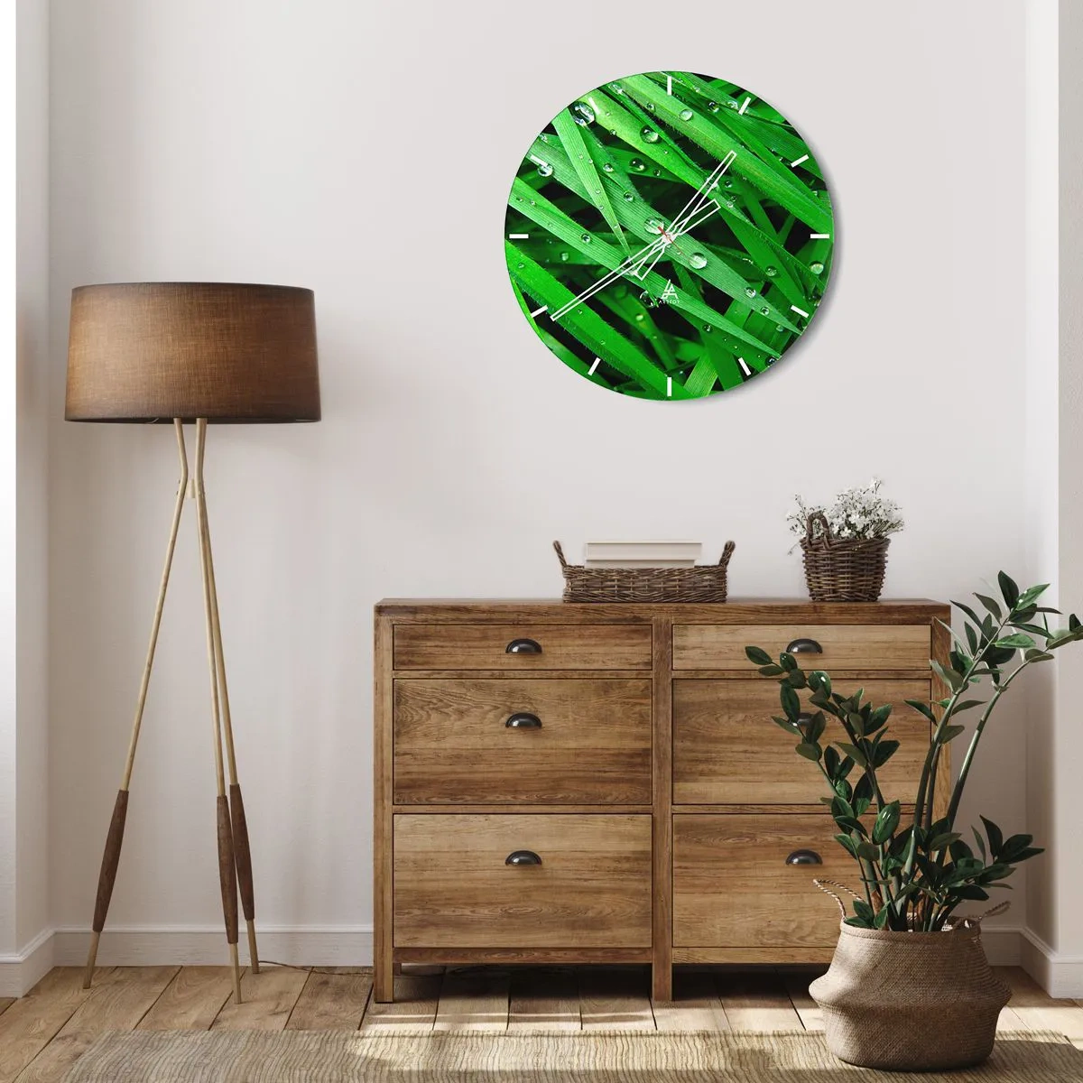Reloj de pared - Reloj de vidrio - Jugar al verde - 30x30 cm
