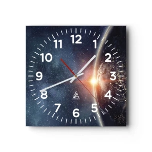 Reloj de pared - Reloj de vidrio - En una nueva perspectiva - 30x30 cm