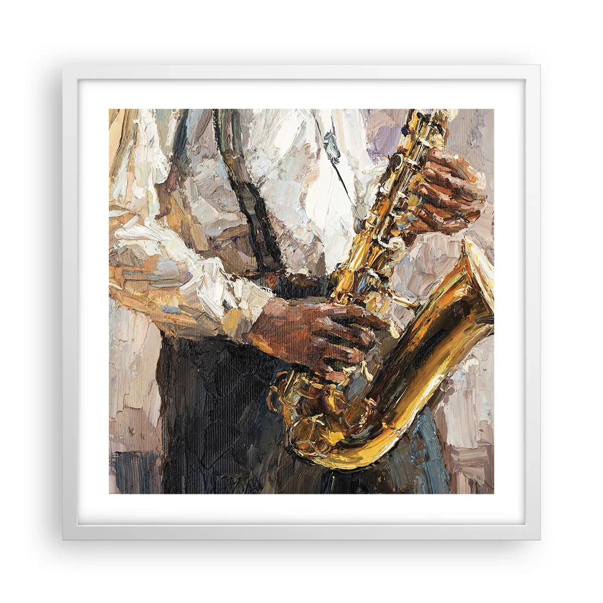 Póster en marco blanco - Llegó el momento del solo - 50x50 cm