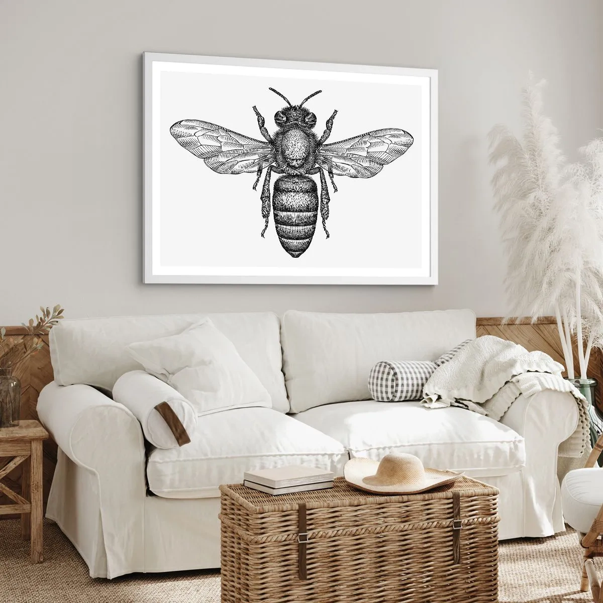 Póster en marco blanco - Retrato de insecto - 40x30 cm