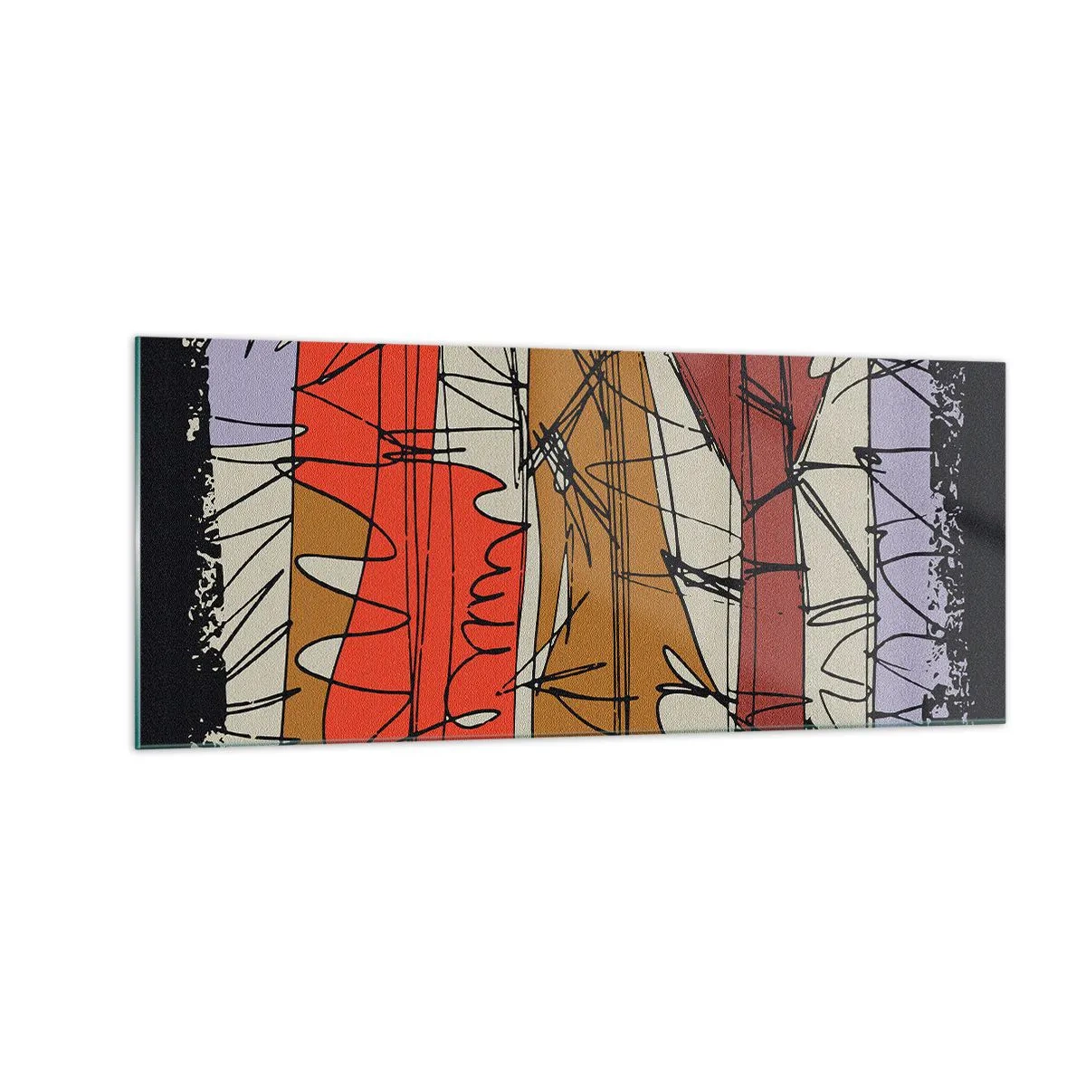 Cuadro sobre vidrio - Impresiones sobre Vidrio - Composición espontánea - 100x40 cm
