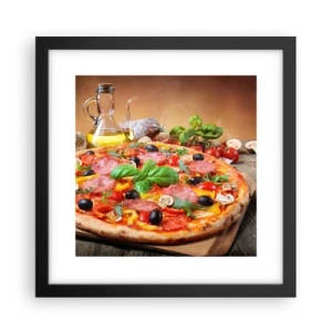 Póster en marco negro - Con un verdadero sabor italiano - 30x30 cm