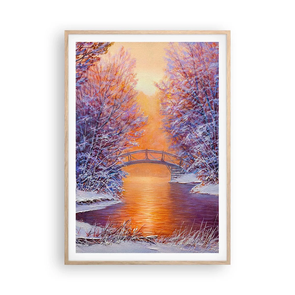 Póster en marco roble claro - Reunámonos aquí - 70x100 cm