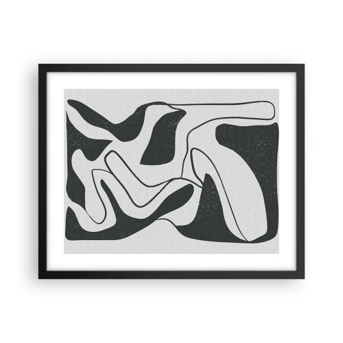 Póster en marco negro - Juego abstracto en un laberinto - 50x40 cm