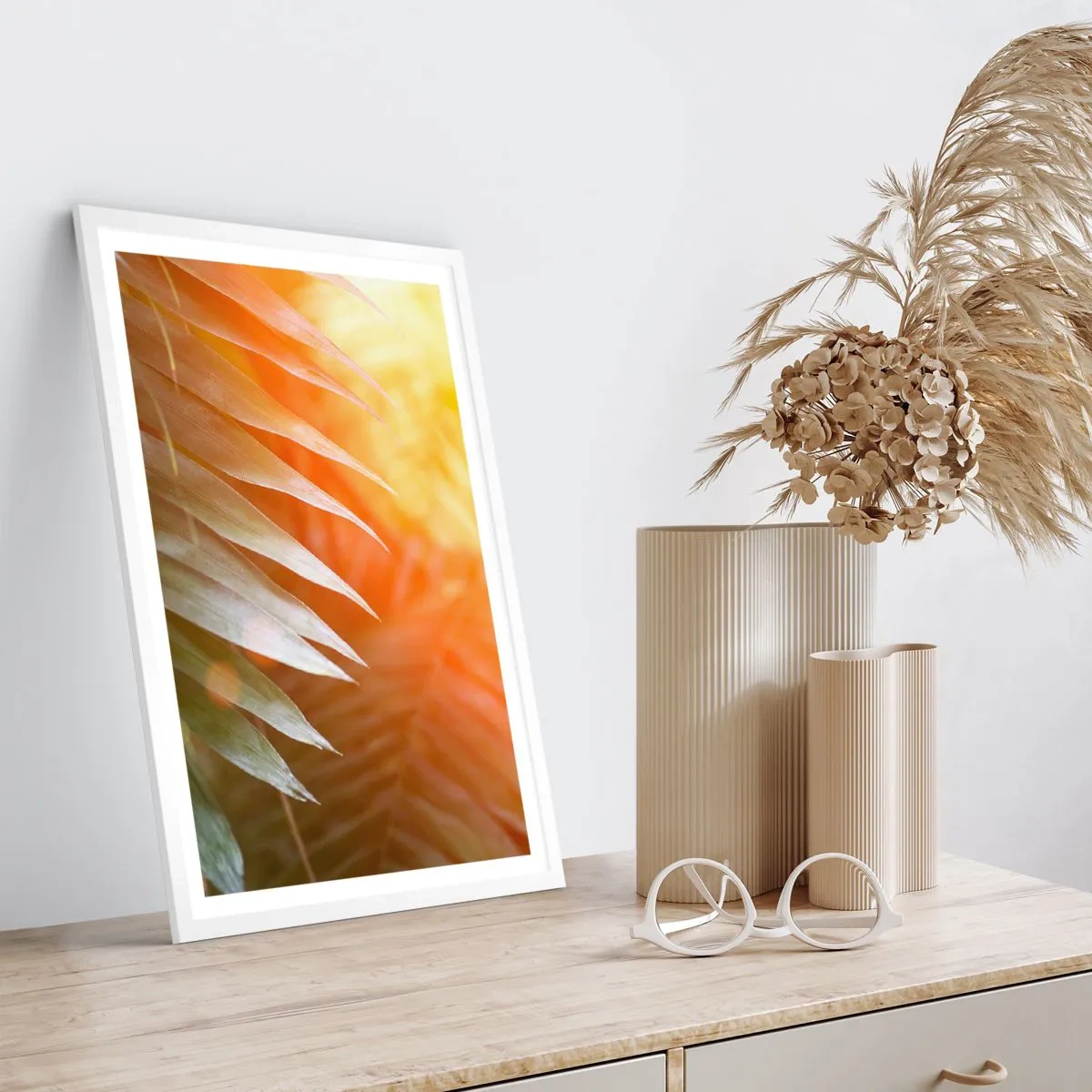 Póster en marco blanco - Mañana en la selva - 50x70 cm