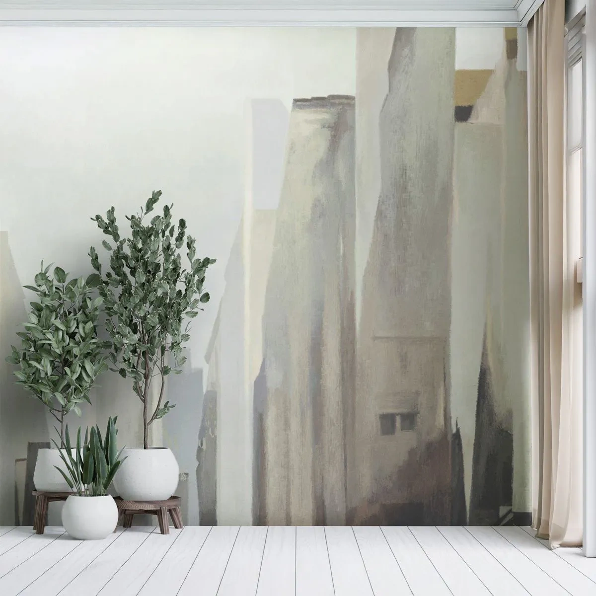 Fotomural Standard Eco - Un sueño de ciudad - minimalista, Brillante, Ciudad - 450x315 cm