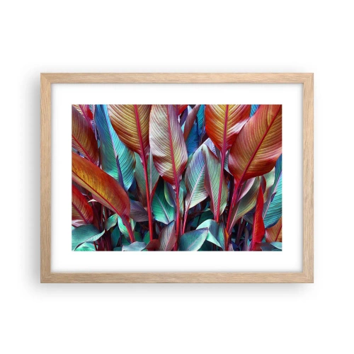Póster en marco roble claro - Un matorral de colores - 40x30 cm