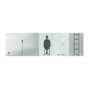 Muestra de fotomural autoadhesivo Deluxe Sticker - Hacia lo más alto - Abstracción, Hombre, Pedazo - 100x30 cm