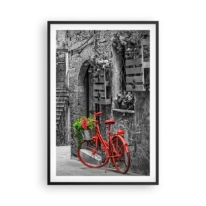 Póster en marco negro - Callejón de la Toscana - 61x91 cm