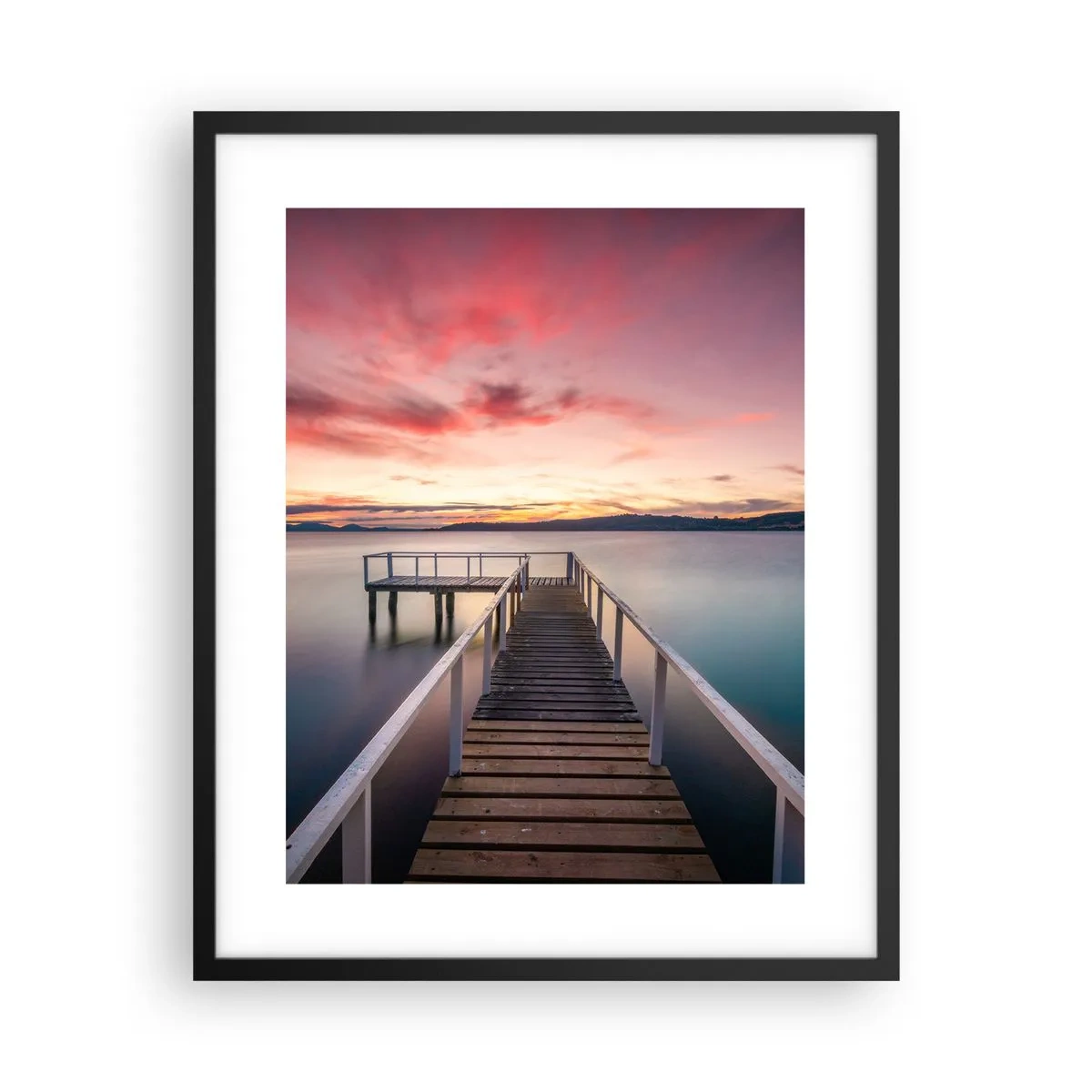 Póster en marco negro - La suave llama del atardecer - 40x50 cm