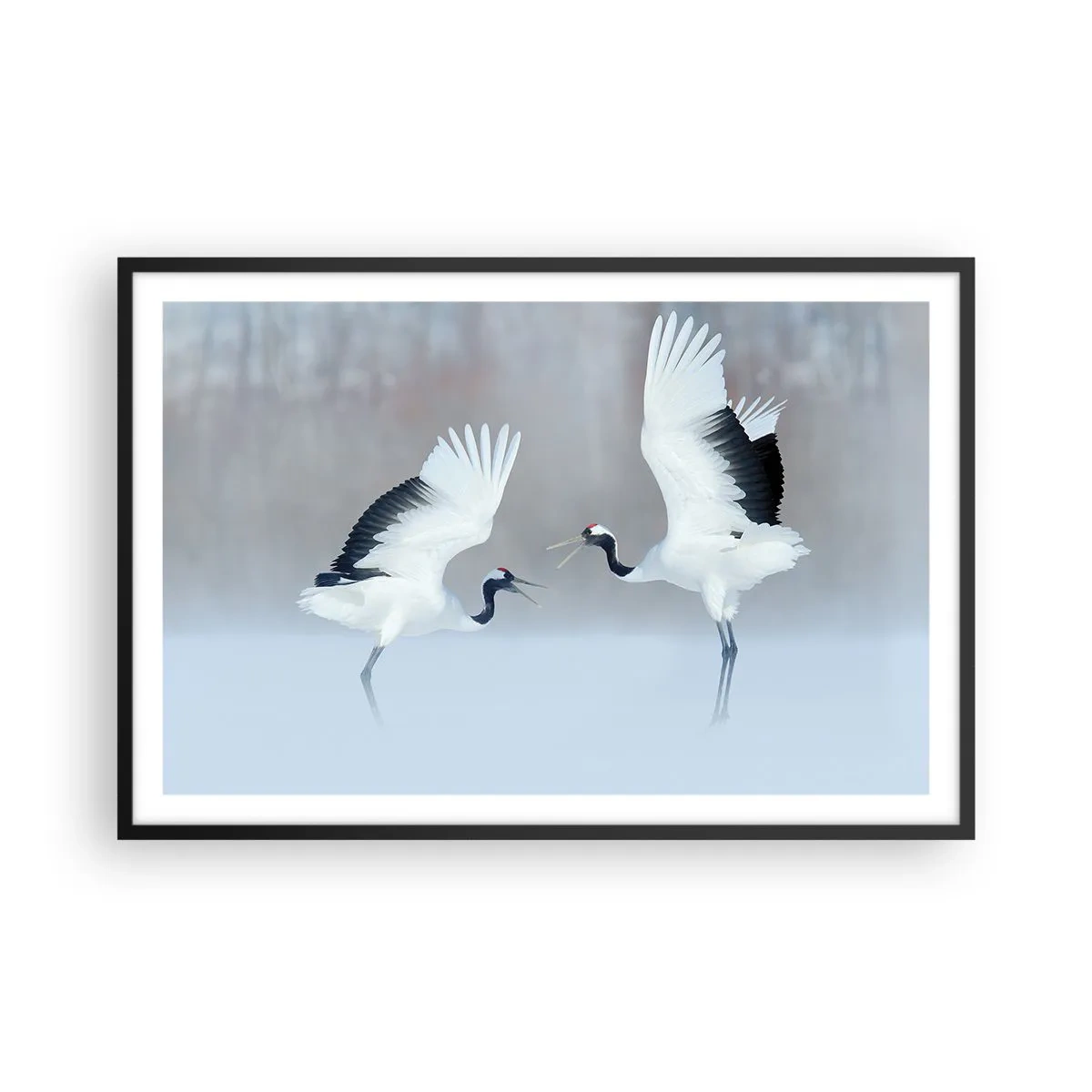 Póster en marco negro - Danza en la niebla - 91x61 cm