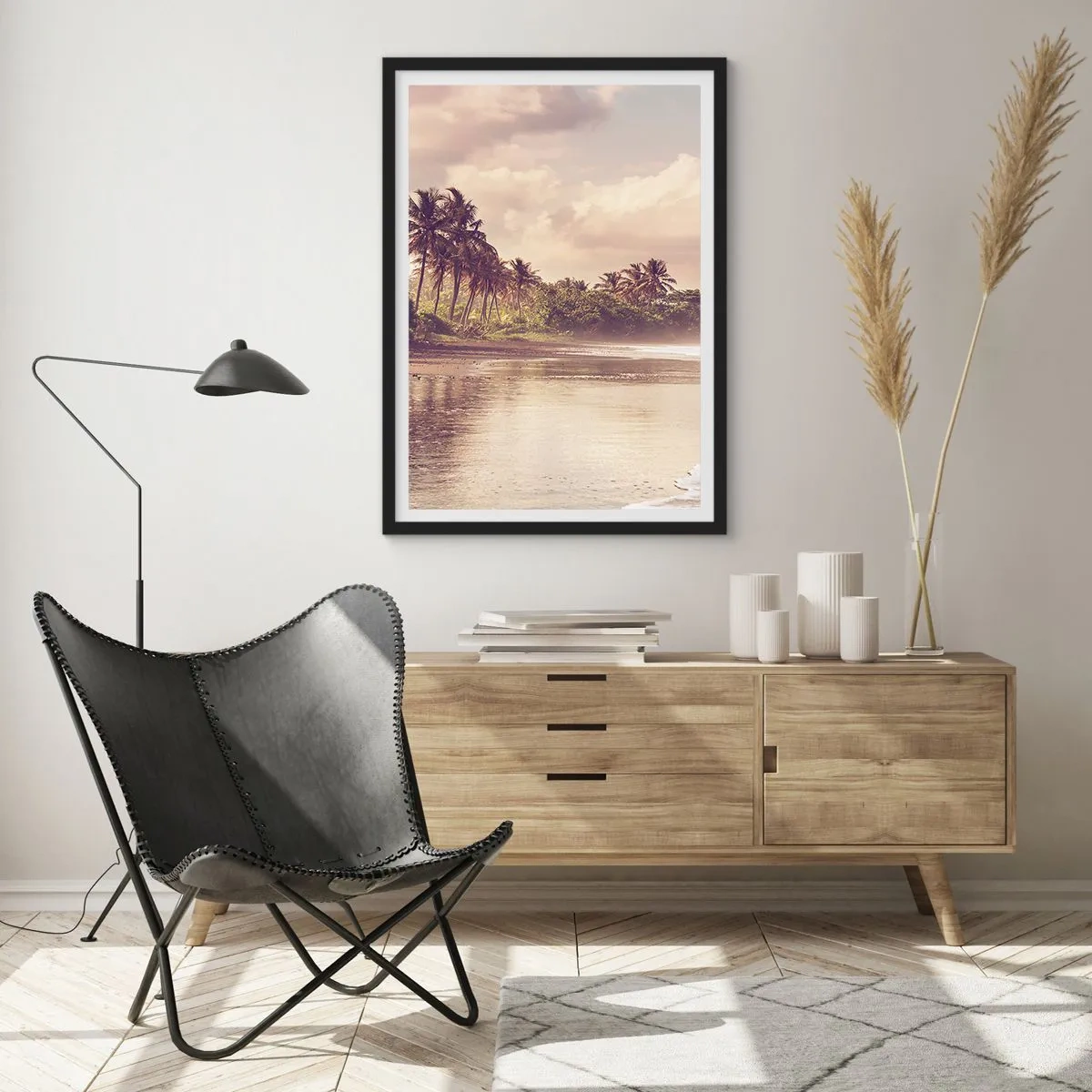 Póster en marco negro - La caricia de las olas - 30x40 cm