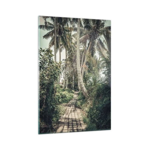 Cuadro sobre vidrio - Impresiones sobre Vidrio - Avenida de palmeras - 80x120 cm