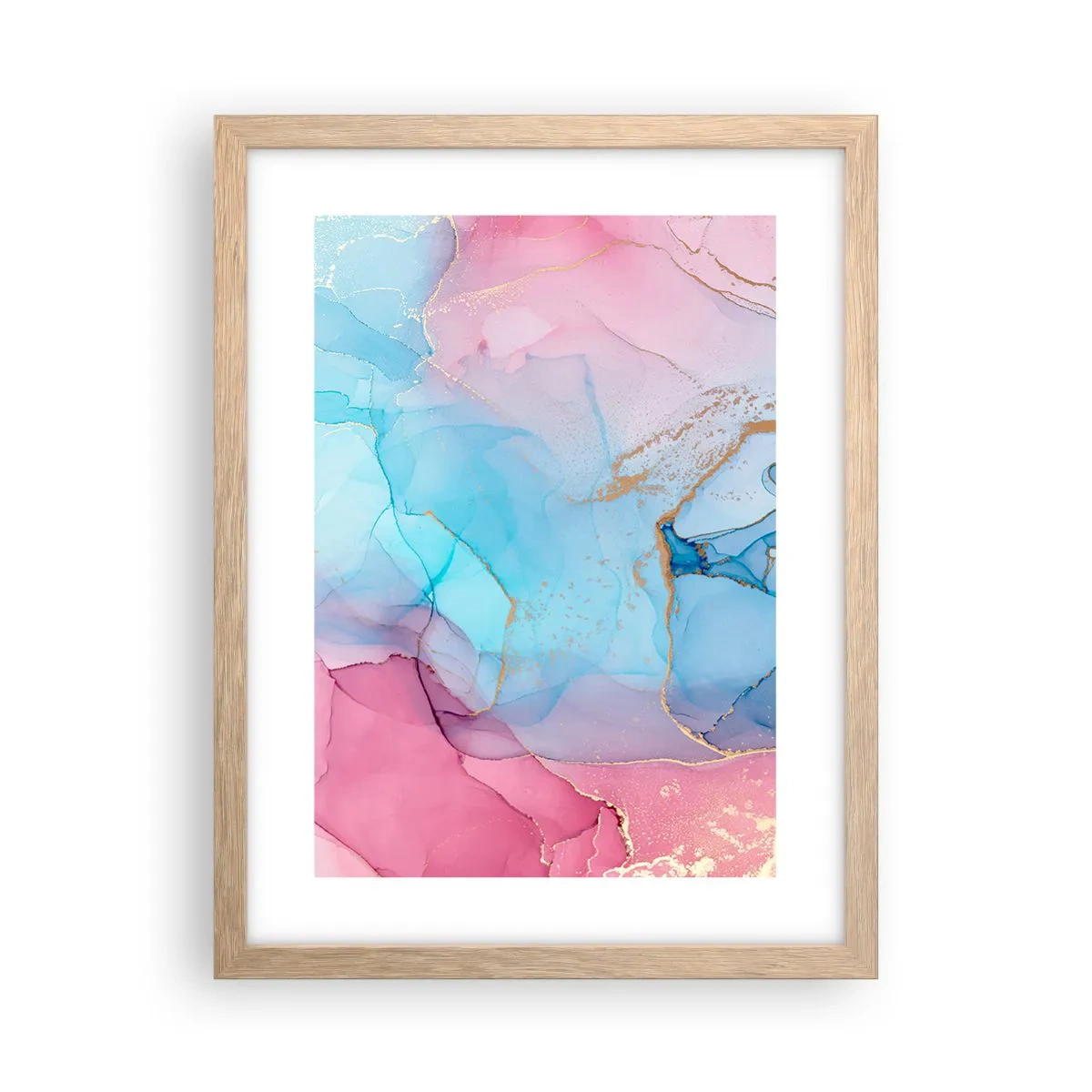 Póster en marco roble claro - Reuniones y encuentros de colores - 30x40 cm