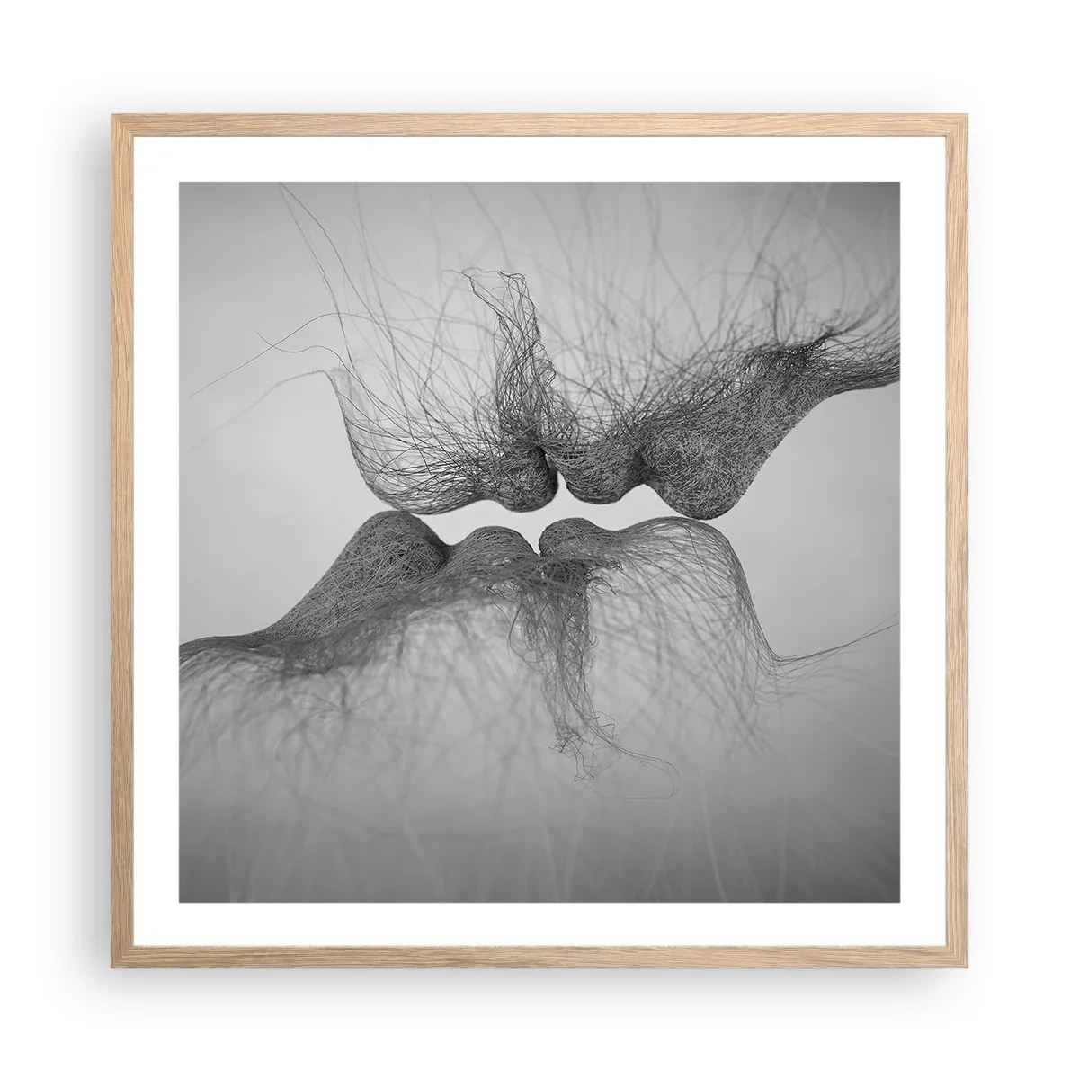 Póster en marco roble claro - Beso del viento - 60x60 cm