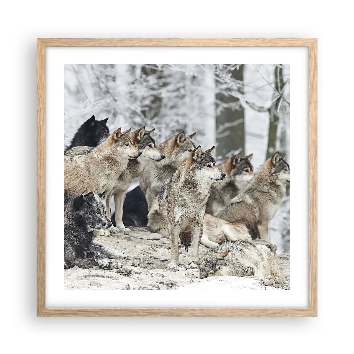 Póster en marco roble claro - Familiares y amigos - 50x50 cm