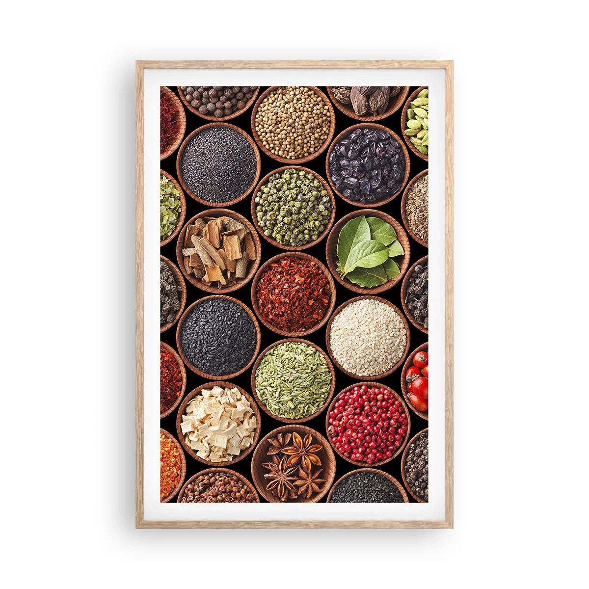 Póster en marco roble claro - Todos los sabores del mundo - 61x91 cm