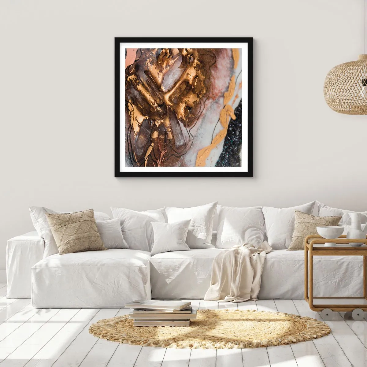 Póster en marco negro - Elemento de la tierra - 50x50 cm