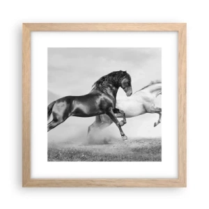 Póster en marco roble claro - Ángeles y demonios - 30x30 cm