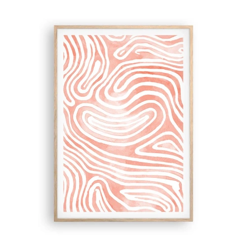 Póster en marco roble claro - En un laberinto de coral - 70x100 cm