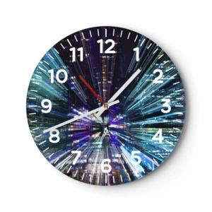 Reloj de pared - Reloj de vidrio - Cruzando el hiperespacio - 40x40 cm