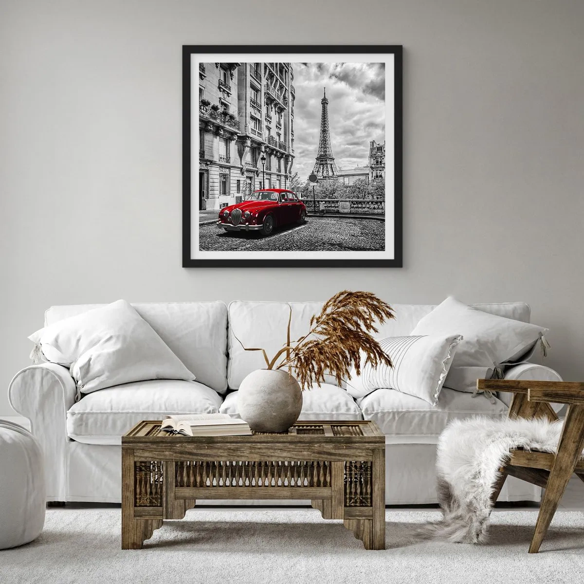 Póster en marco negro - Un depredador en la ciudad - 60x60 cm