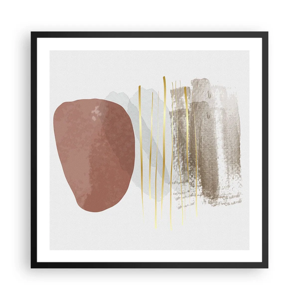 Póster en marco negro - Una columnata abstracta - 60x60 cm