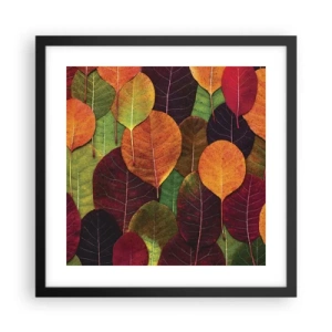 Póster en marco negro - Mosaico de otoño - 40x40 cm