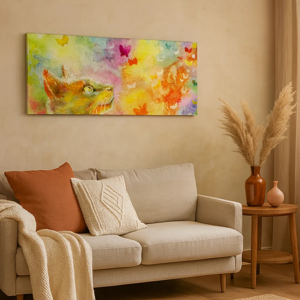 Cuadro sobre lienzo - Impresión de Imagen - En el paraíso de los gatos - 30x30 cm