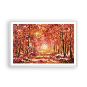 Póster en marco blanco - Bosque de cobre - 91x61 cm