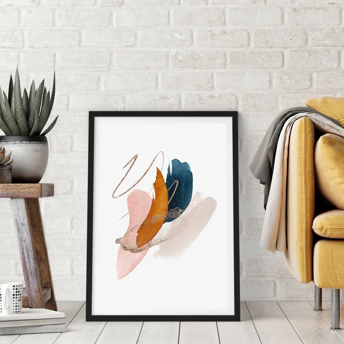 Póster en marco negro - Composición alada - 40x50 cm