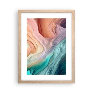 Póster en marco roble claro - Ola arco iris - 30x40 cm